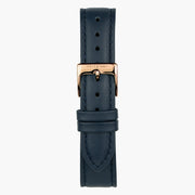 Nordgreen Native 32Mm Rose Gold Watch With White Dial And Navy Leather Strap