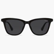 Black cat eye sunglasses with gray lenses