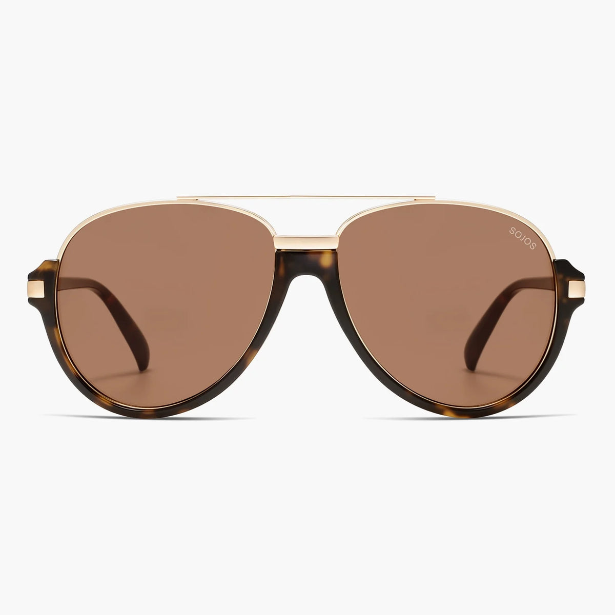 Tortoise aviator sunglasses with brown lenses