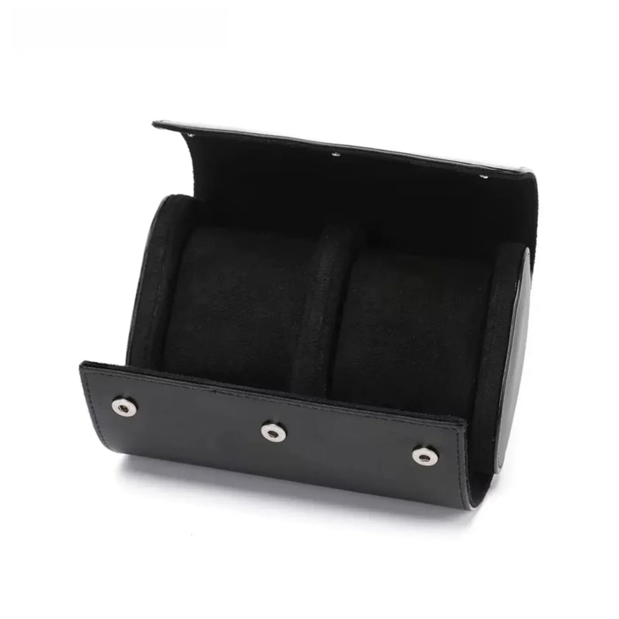 Open black watch roll with black lining