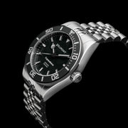 Black watch on bracelet at an angle