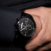 Black watch on the wrist