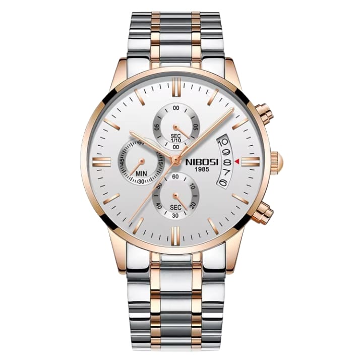 White dial watch on a two-tone bracelet