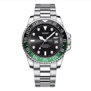Green and black bezel with black dial