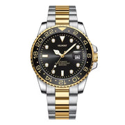 Two-tone bracelet with black bezel