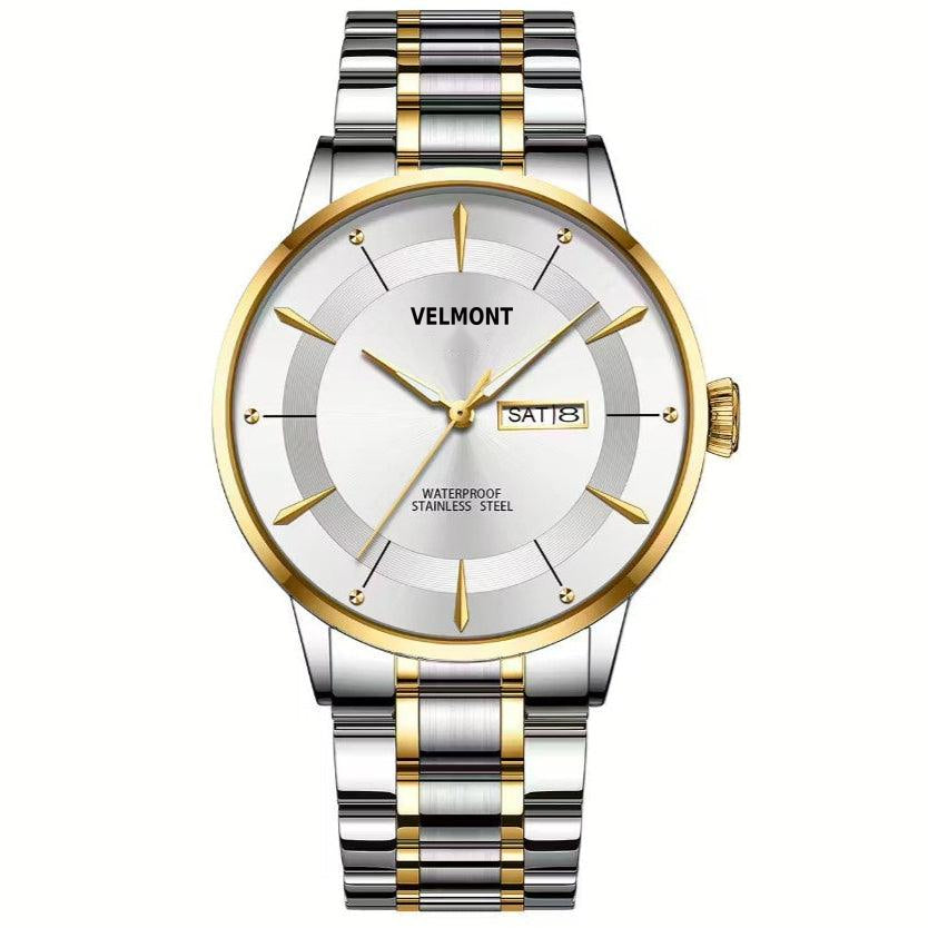 Two tone watch with white dial