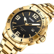 Gold-tone watch at an angle