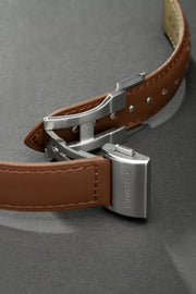 Brown strap with folding buckle