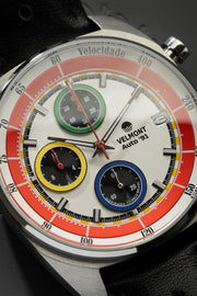 Close-up of the colorful dial