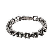 Heavy rolo chain bracelet with antique finish
