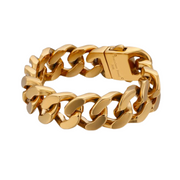 Gold-tone chunky Cuban link bracelet with box clasp