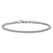 Silver-tone wheat chain bracelet laid flat
