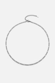 Silver-tone figaro chain necklace, view 3 of 5