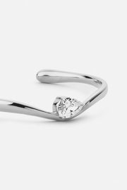 Silver-tone slim wave cuff bracelet, view 3 of 4
