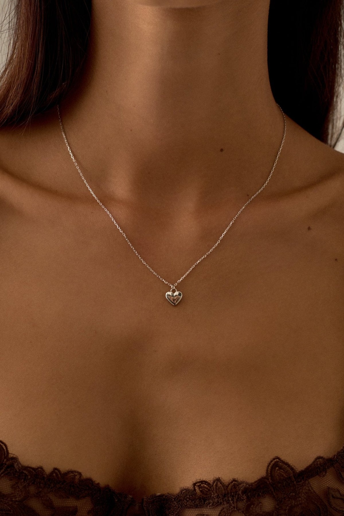 Silver-tone heart pendant necklace, view 10 of 12
