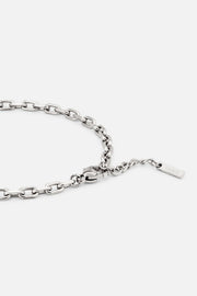 Silver-tone 3 mm anchor chain bracelet, view 3 of 3