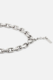 Silver-tone 5 mm anchor chain bracelet, view 3 of 3