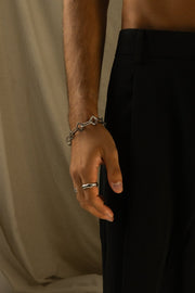 Silver-tone chunky rectangular link bracelet, view 2 of 6