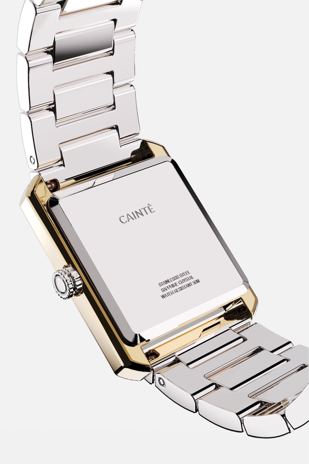 Case back of the rectangular watch