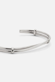 Silver-tone open twisted cuff bracelet, view 3 of 8