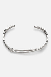 Silver-tone open twisted cuff bracelet, view 5 of 8