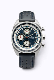 Blue chronograph on a blue perforated strap