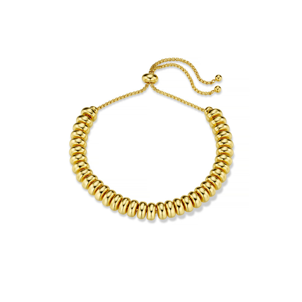 Gold-tone nugget bead slider bracelet