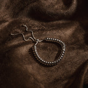 Nugget bead bracelet on dark velvet
