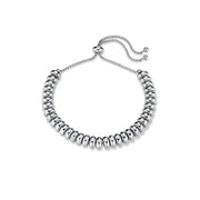 Silver-tone nugget bead slider bracelet