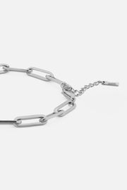 Silver-tone paperclip chain bracelet, view 3 of 4