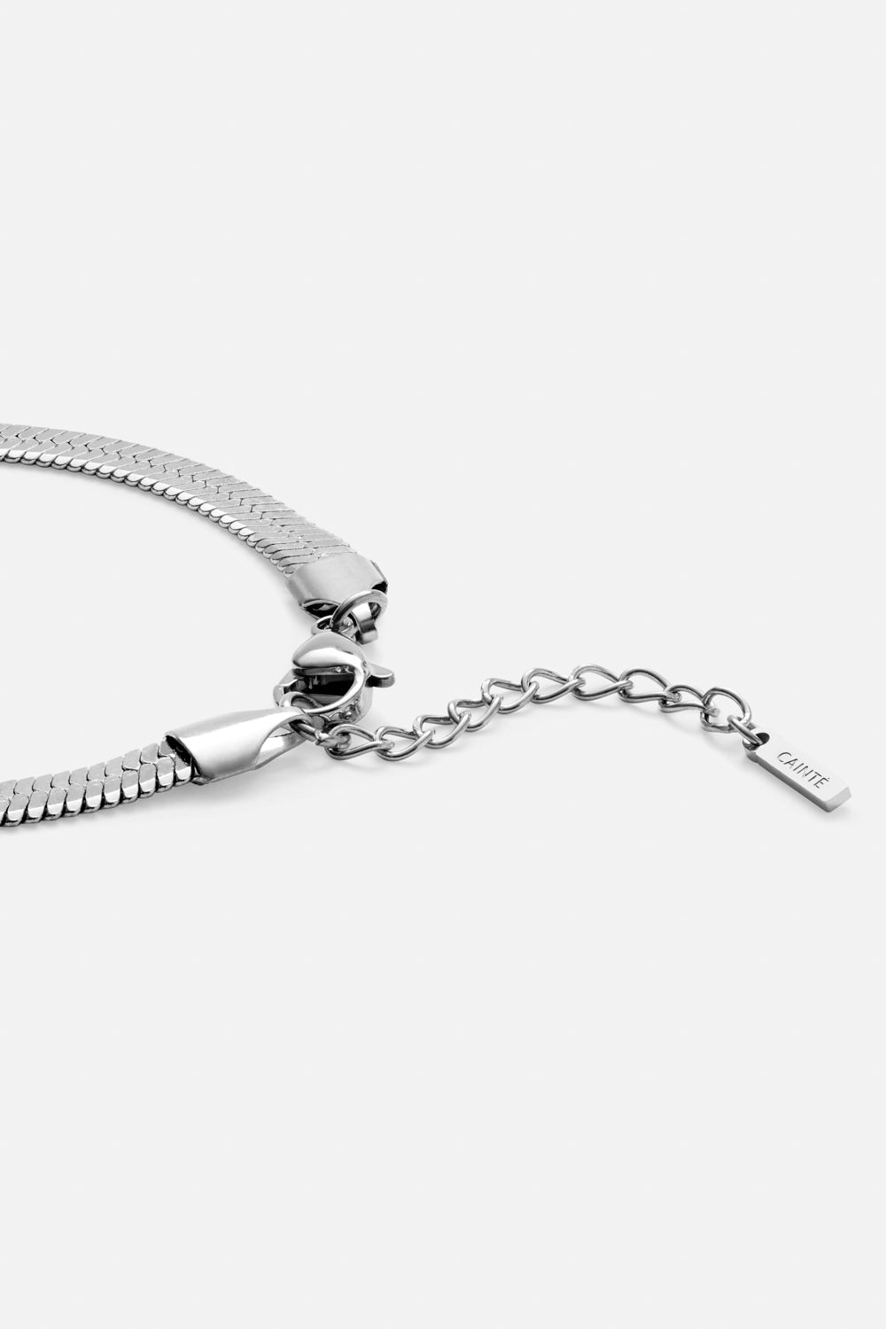 Silver-tone 5 mm herringbone bracelet, view 3 of 5