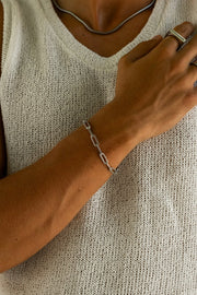 Silver-tone paperclip chain bracelet, view 2 of 4