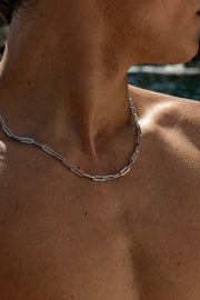 Silver-tone paperclip chain necklace, view 5 of 6