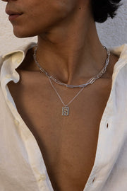 Silver-tone paperclip chain necklace, view 6 of 6