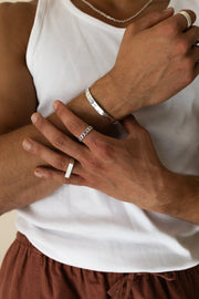 Silver-tone hammered cuff bracelet, view 5 of 6