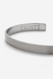 Silver-tone matte cuff bracelet, view 3 of 6
