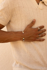 Silver-tone polished cuff bracelet, view 6 of 7