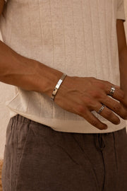 Silver-tone polished cuff bracelet, view 4 of 7