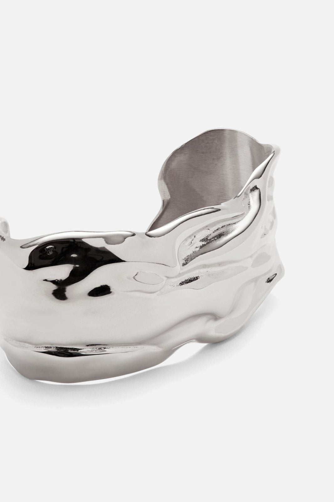 Silver-tone sculpted wave cuff bracelet, view 5 of 7