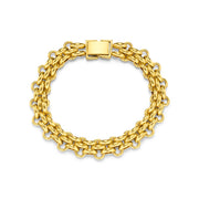 Gold-tone triple-row link bracelet with box clasp
