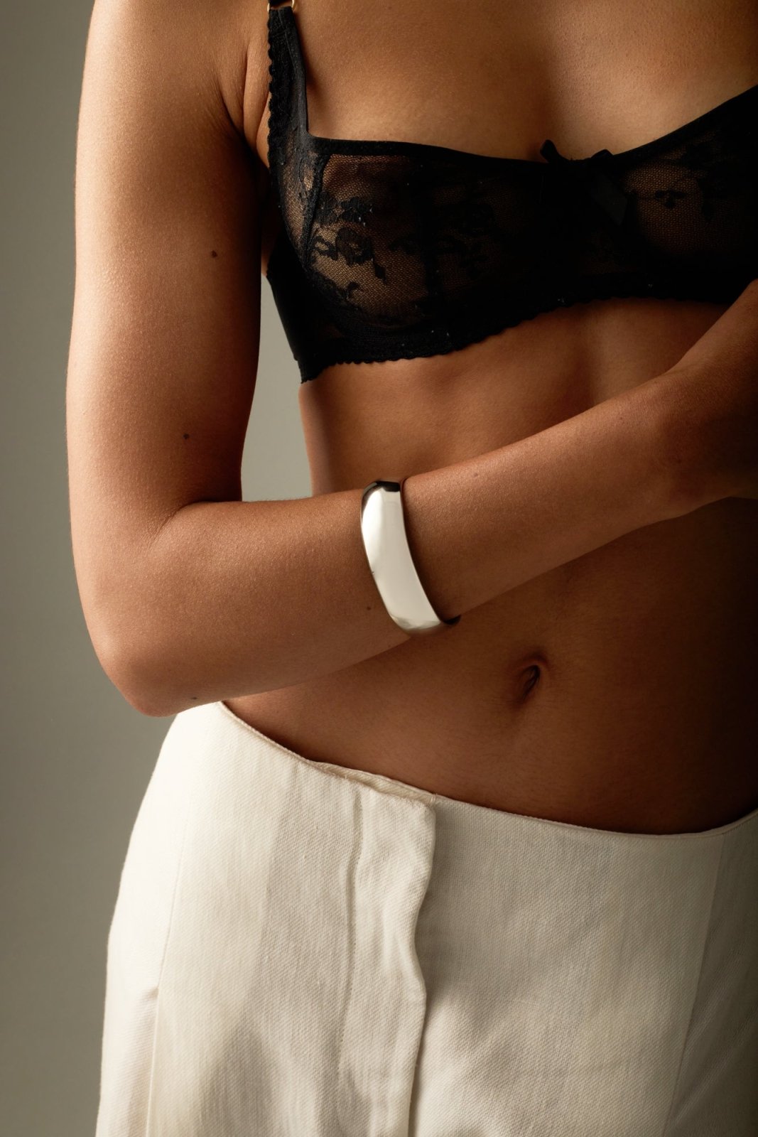 Silver-tone wide smooth cuff bracelet, view 4 of 8