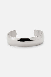 Silver-tone wide smooth cuff bracelet, view 3 of 8