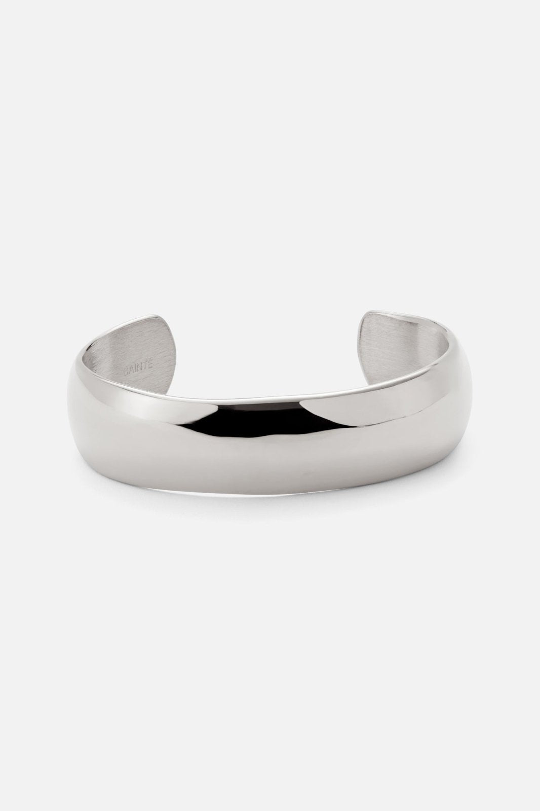 Silver-tone wide smooth cuff bracelet, view 3 of 8