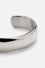Silver-tone wide smooth cuff bracelet, view 5 of 8