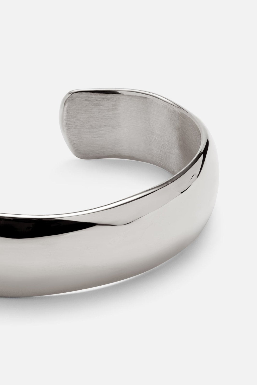 Silver-tone wide smooth cuff bracelet, view 5 of 8