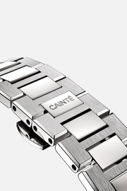 Folding clasp and brushed links of the bracelet