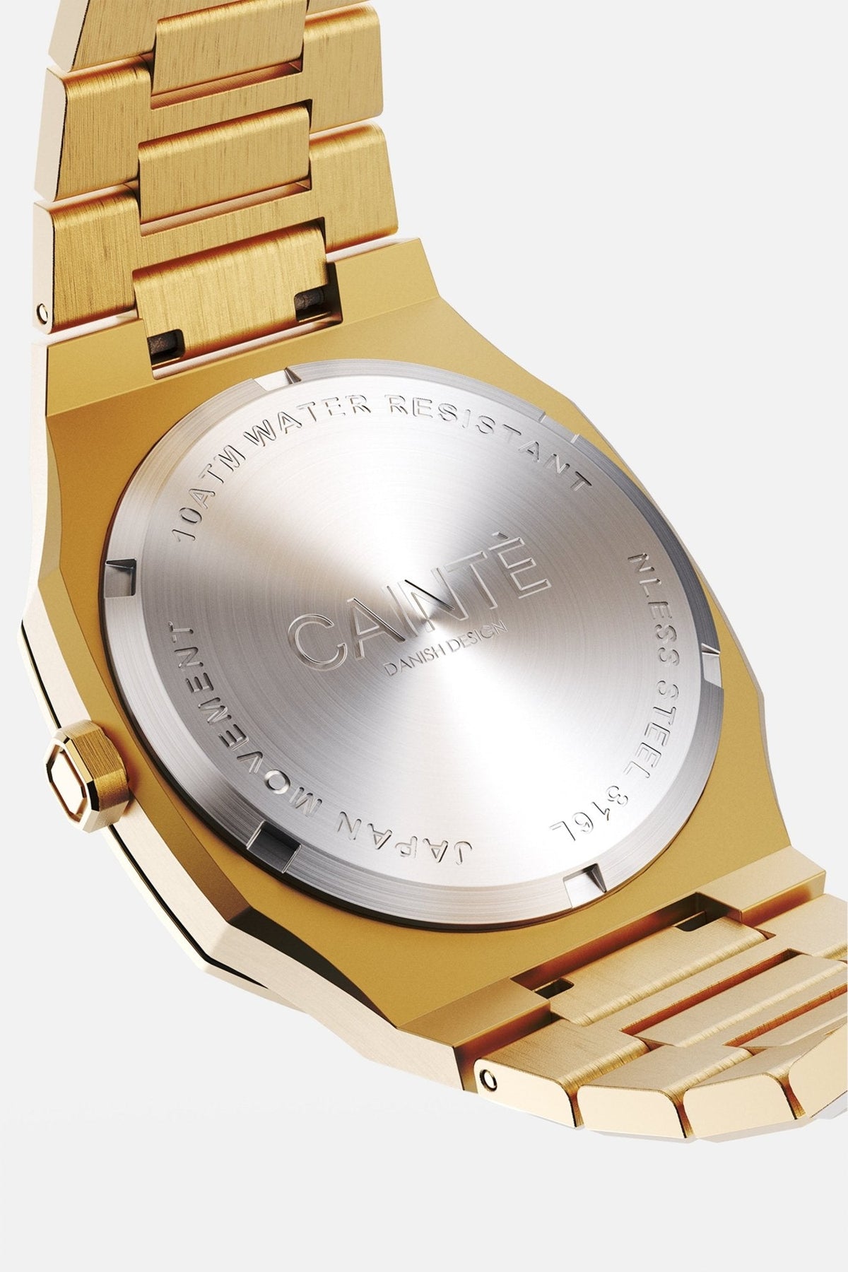 Solid case back of the octagonal watch