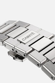 Folding clasp and brushed links of the bracelet