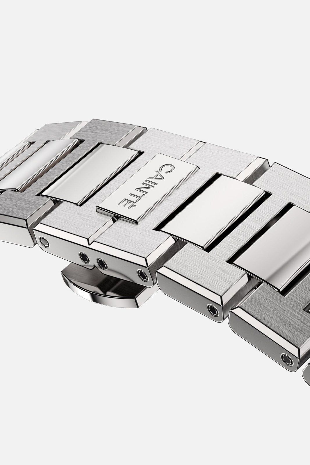 Folding clasp and brushed links of the bracelet