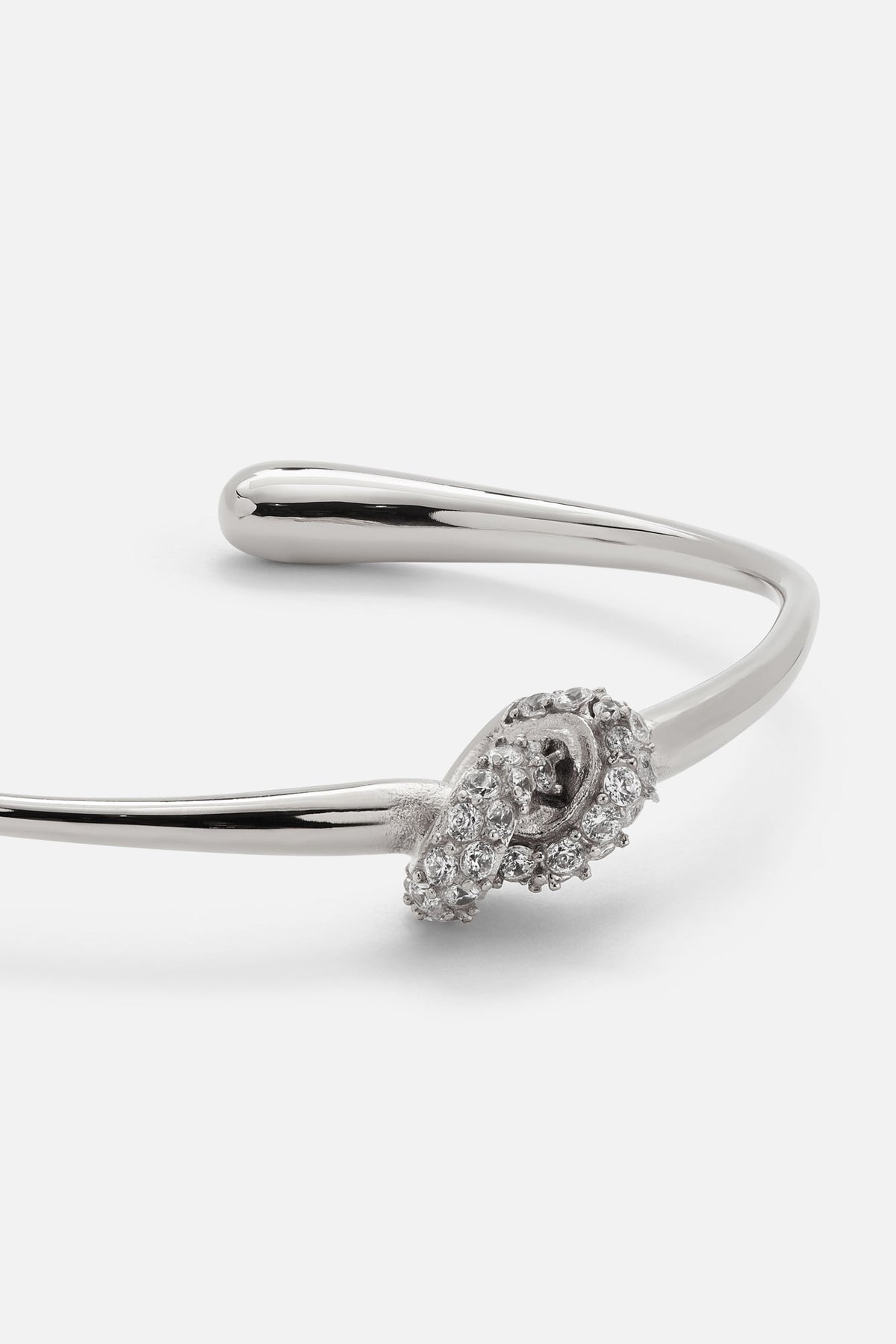 Silver-tone textured knot cuff bracelet, view 5 of 6